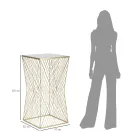 Telefonbord i gyldent jern og spejlglasplade - Olivia Viadurini