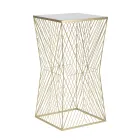 Telefonbord i gyldent jern og spejlglasplade - Olivia Viadurini