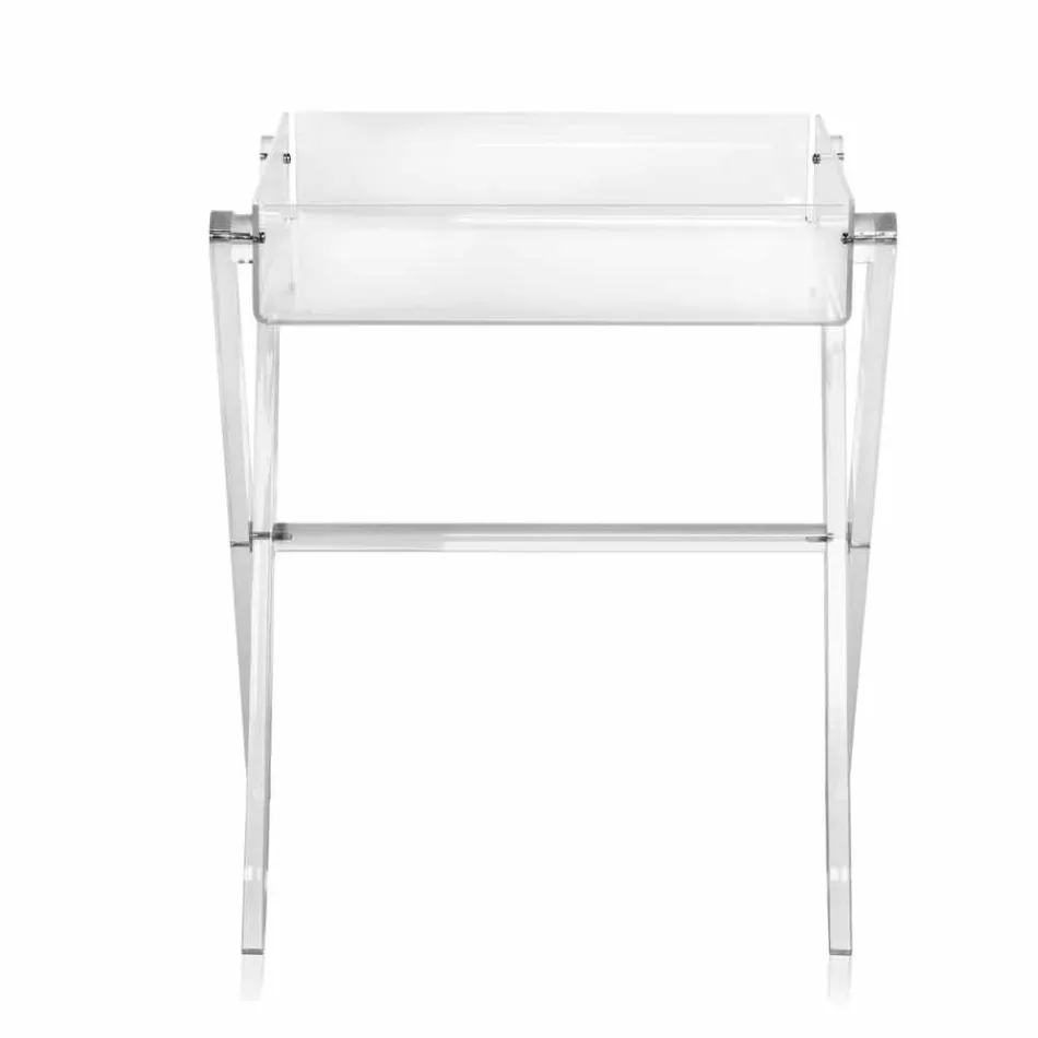 Sofabord gennemsigtig madkasse design Olivia lavet i Italien Viadurini