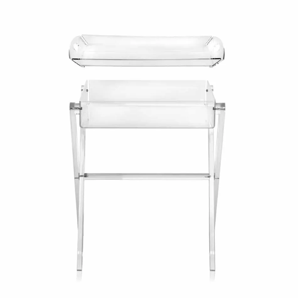 Sofabord gennemsigtig madkasse design Olivia lavet i Italien Viadurini