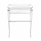 Sofabord gennemsigtig madkasse design Olivia lavet i Italien Viadurini