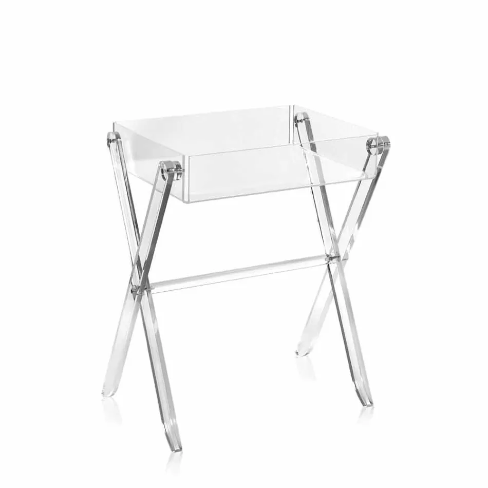 Sofabord gennemsigtig madkasse design Olivia lavet i Italien Viadurini