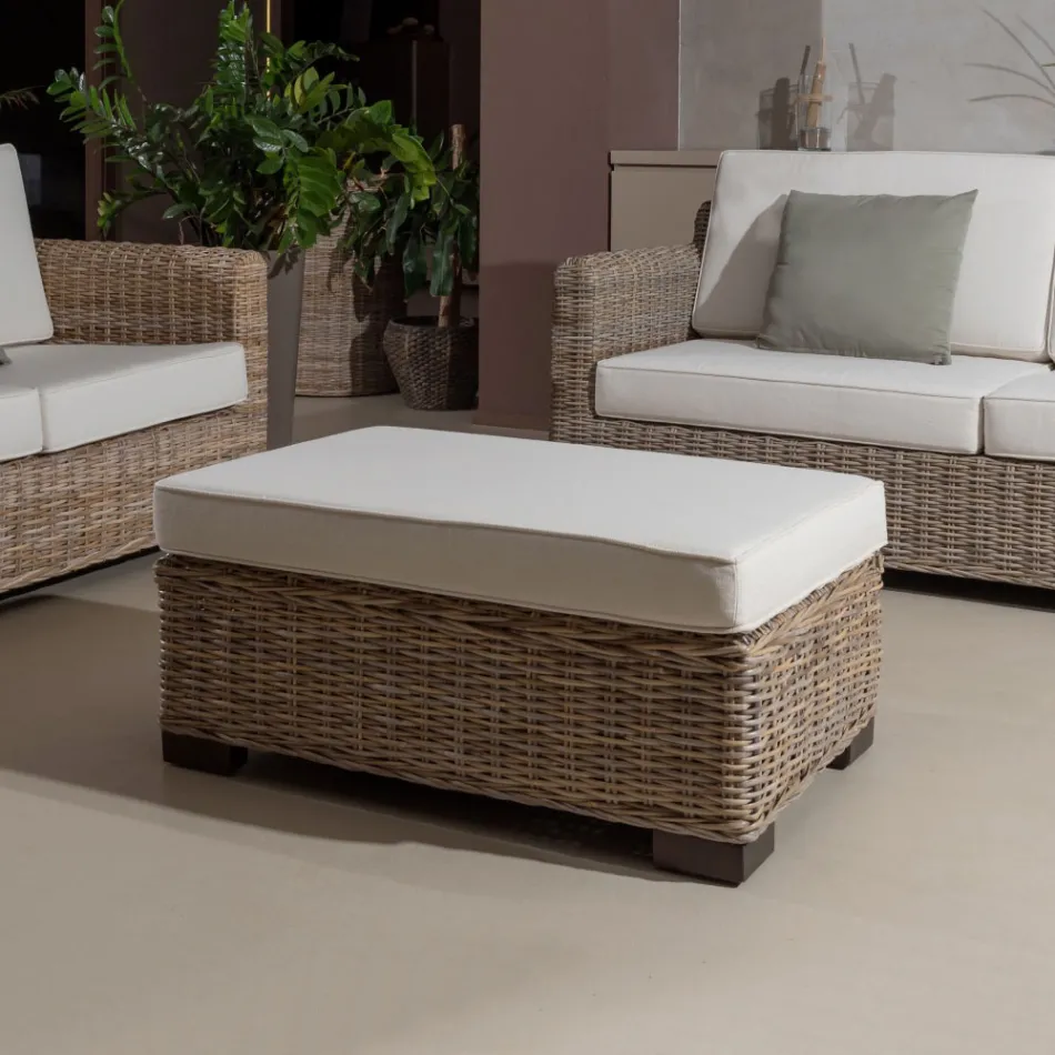 Have sofabord-puf i grå Kubù med pude - Cerys Viadurini