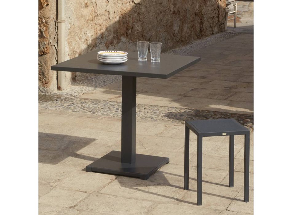 Firkantet udendørs sofabord med aluminiumsbund lavet i Italien - Nymeria Viadurini