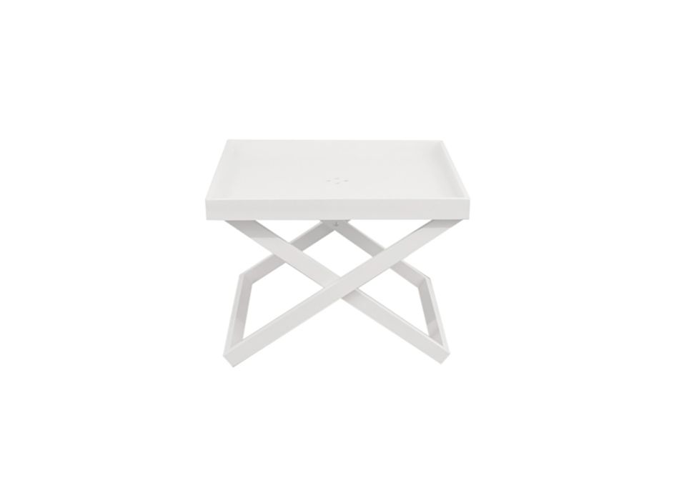 Firkantet udendørs sofabord i aluminium med aftagelig bakke - Vander Viadurini