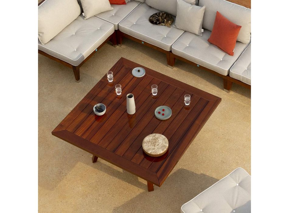 Square Garden sofabord i poleret mahogni lavet i Italien - Balin Viadurini