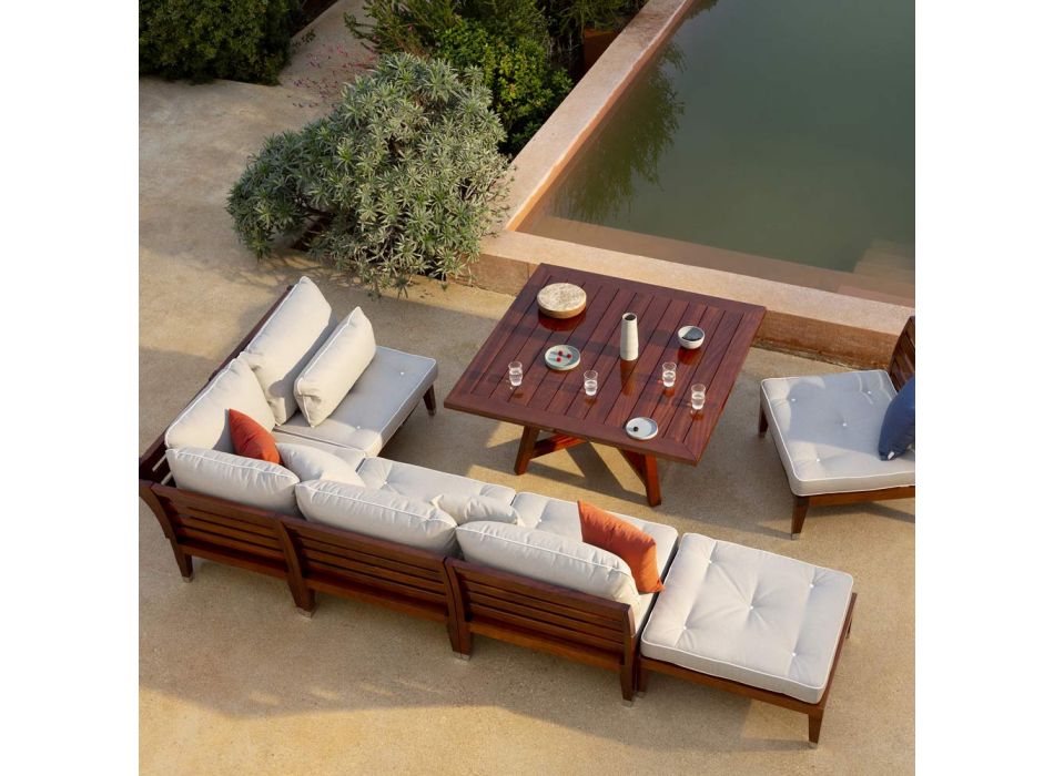 Square Garden sofabord i poleret mahogni lavet i Italien - Balin Viadurini
