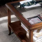 Firkantet stue sofabord med glasplade lavet i Italien - Tepeyoti Viadurini