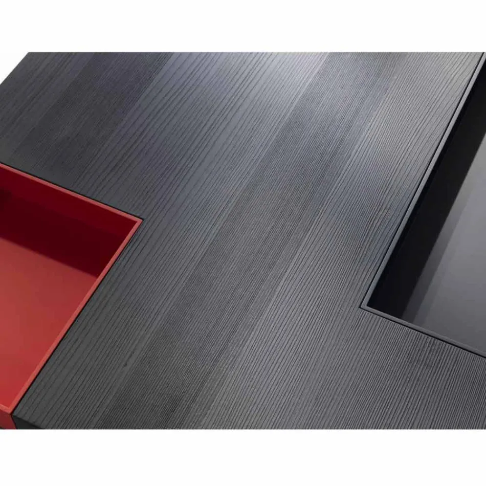 Firkantet bord Iris moderne design, indbygget aftagelige bakker Viadurini