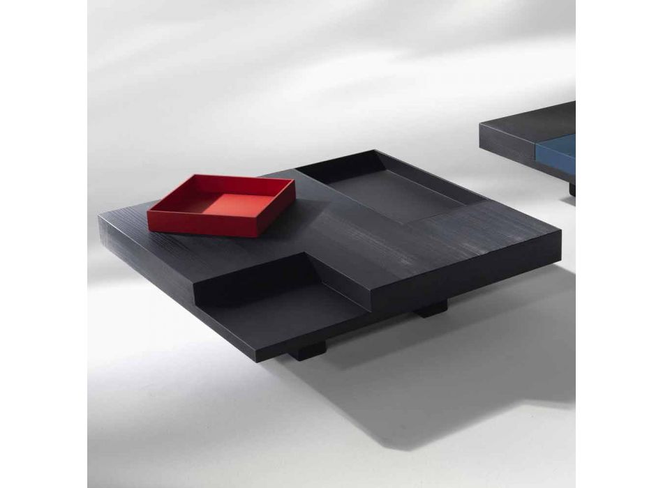 Firkantet bord Iris moderne design, indbygget aftagelige bakker Viadurini