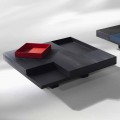Firkantet bord Iris moderne design, indbygget aftagelige bakker