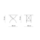 Firkantet sammenklappeligt udendørsbord i galvaniseret stål Fremstillet i Italien - Selvaggia Viadurini