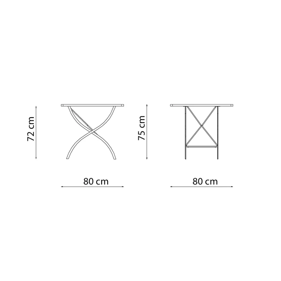 Firkantet sammenklappeligt udendørsbord i galvaniseret stål Fremstillet i Italien - Selvaggia Viadurini