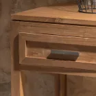 Sofabord i massivt teaktræ med 1 skuffe - Akryl Viadurini