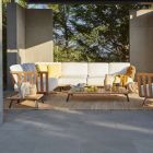 Rektangulært havesofabord i teaktræ Fremstillet i Italien - Taranee Viadurini
