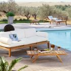 Rektangulært stabelbart udendørs sofabord med håndtag lavet i Italien - Oracle Viadurini
