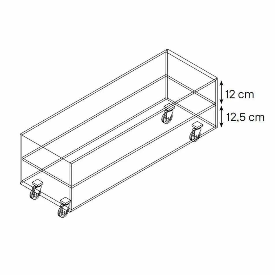 Rektangulært sofabord i Extralight Glas med skuffer fremstillet i Italien - Ganzo Viadurini