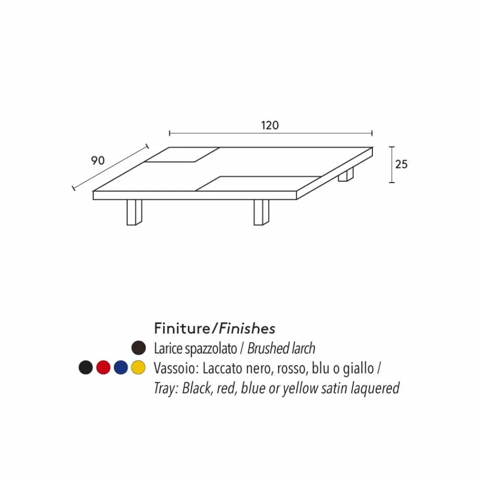 Moderne rektangulært bord med indbygget aftagelige bakker Iris Viadurini