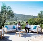 Rektangulært udendørs sofabord i teaktræ Fremstillet i Italien - Liberato Viadurini