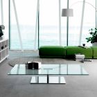 Rektangulært sofabord til stuen i ekstra klart eller røget glas - Giovannino Viadurini