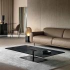 Rektangulært sofabord til stuen i ekstra klart eller røget glas - Giovannino Viadurini