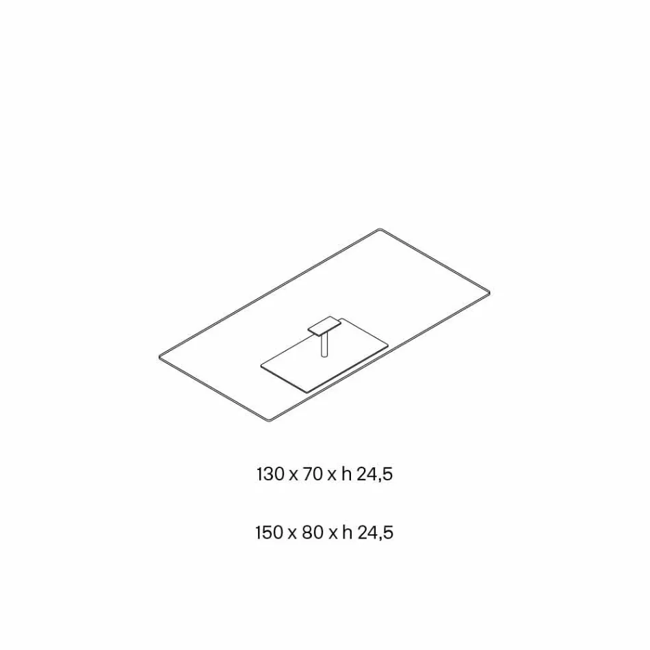 Rektangulært sofabord til stuen i ekstra klart eller røget glas - Giovannino Viadurini