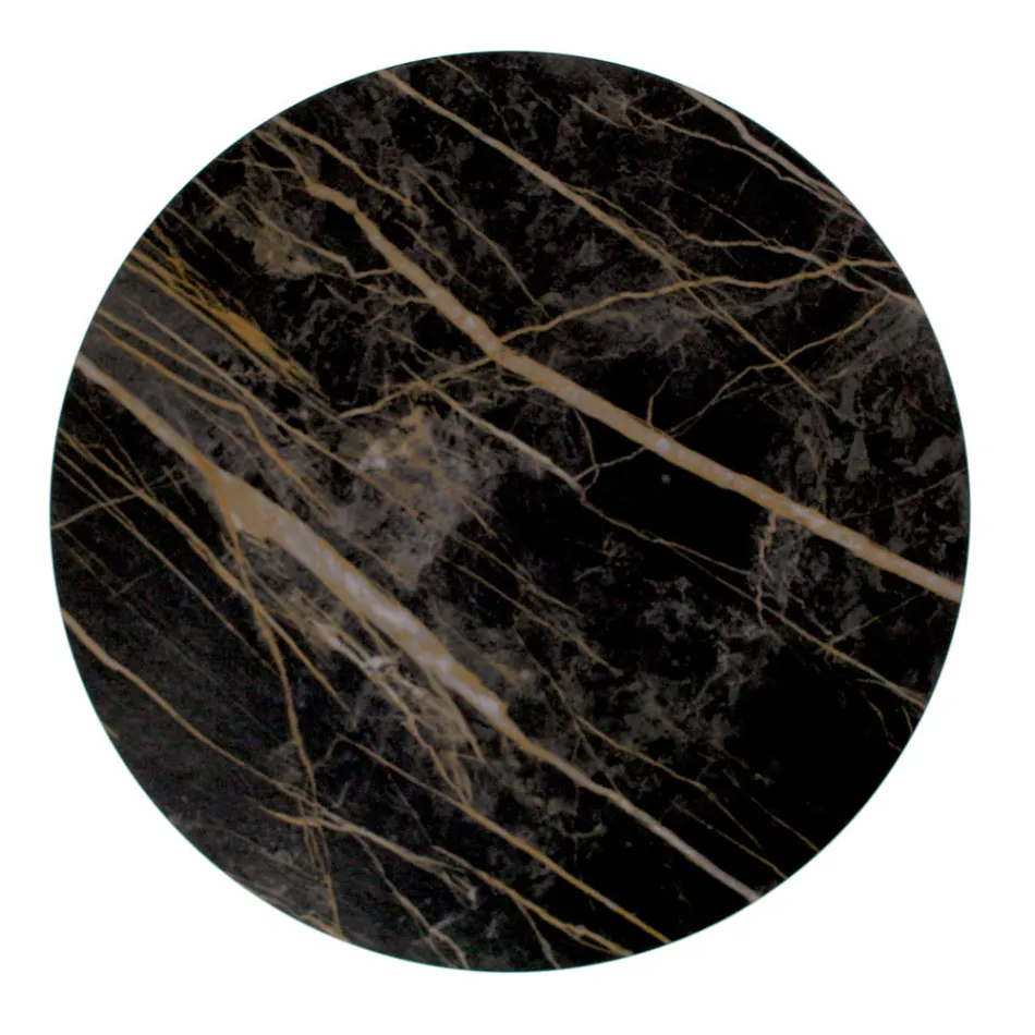 Rundt sofabord med stålbund og stentøjsplade lavet i Italien - Alisea Viadurini