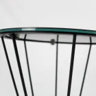 Rundt sofabord med stålbund og stentøjsplade lavet i Italien - Alisea Viadurini