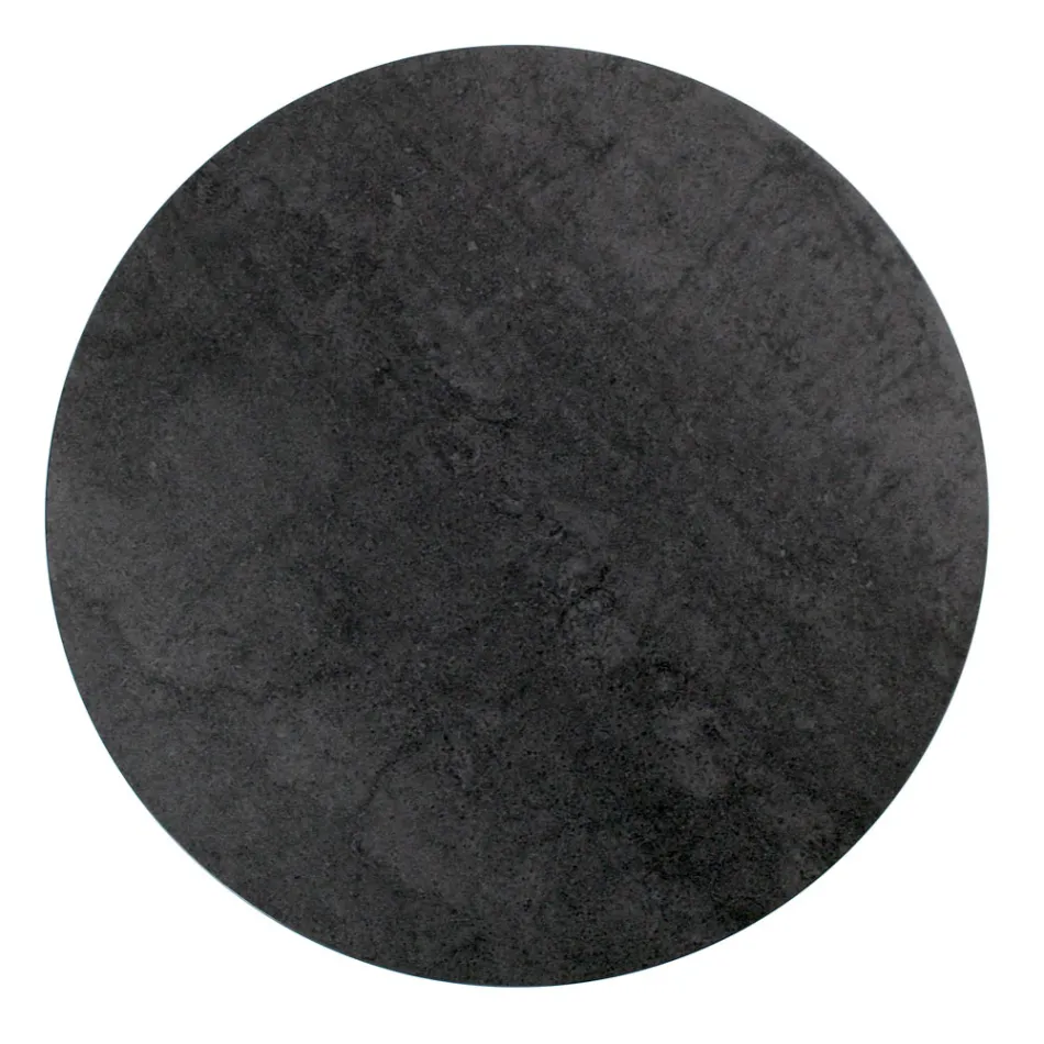 Rundt sofabord med stålbund og stentøjsplade lavet i Italien - Alisea Viadurini