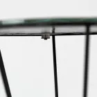 Rundt sofabord med stålbund og glasplade lavet i Italien - Alisea Viadurini