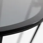 Rundt sofabord med stålbund og glasplade lavet i Italien - Alisea Viadurini