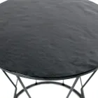 Rundt sofabord med stålbund og glasplade lavet i Italien - Alisea Viadurini