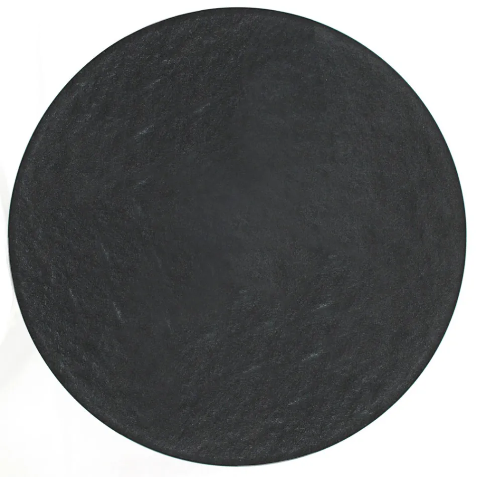 Rundt sofabord med stålbund og glasplade lavet i Italien - Alisea Viadurini