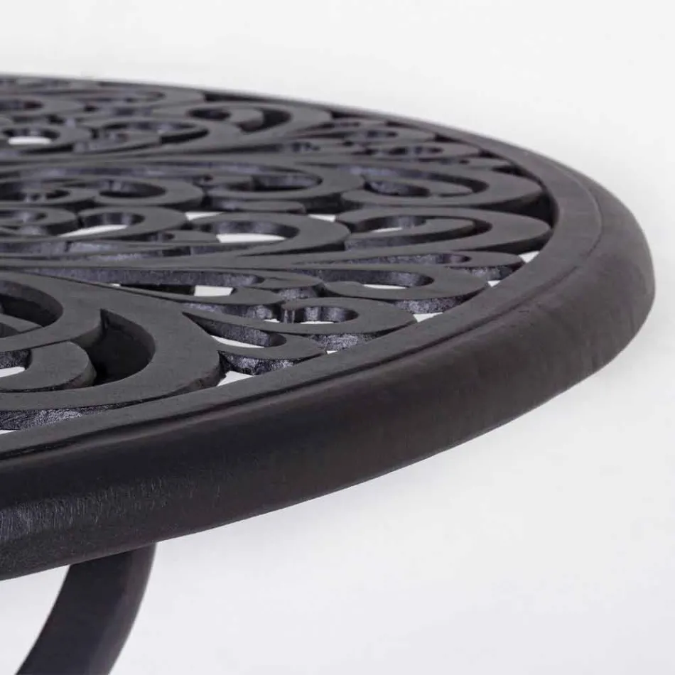 Runde udendørs sofabord i aluminium mat antracit finish - Sayra Viadurini