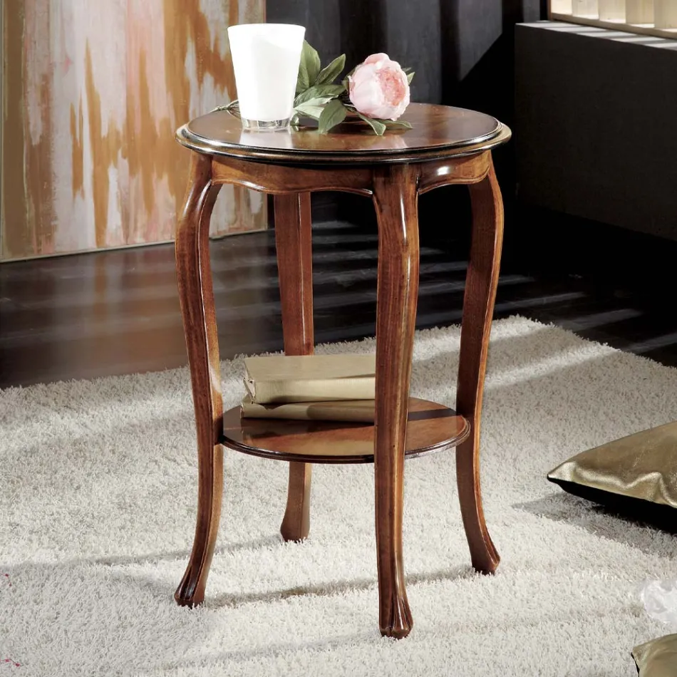 Rundt sofabord med bøgeben lavet i Italien - Ecade Viadurini