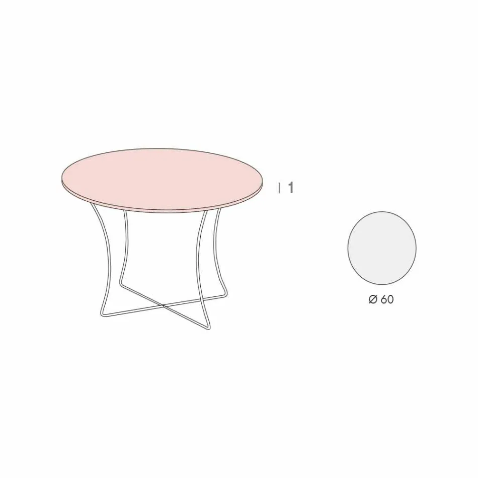 Rundt sofabord med Hpl-top Fremstillet i Italien - Mina Viadurini