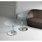 Rundt design sofabord i ekstra klart glas lavet i Italien - Akka Viadurini