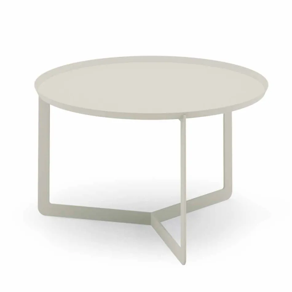 Rundt udendørs sofabord i hamp eller muddermetal - Stephane Viadurini