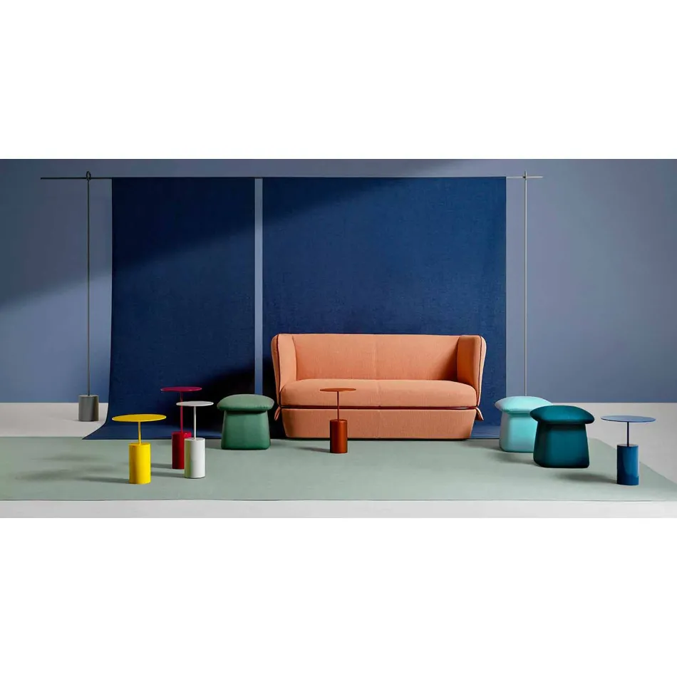 Rundt sofabord i farvet metalplade af moderne design - cocktail Viadurini