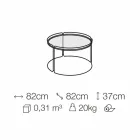 Rundt sofabord af metal med glasplade Lavet i Italien - George Viadurini