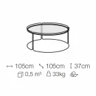 Rundt sofabord af metal med glasplade Lavet i Italien - George Viadurini