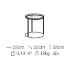 Rundt sofabord af metal med glasplade Lavet i Italien - George Viadurini