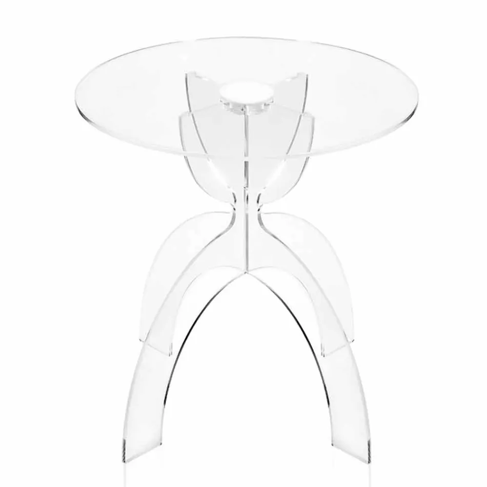 Rund design sofabord, i gennemsigtige PMMA Laives Viadurini