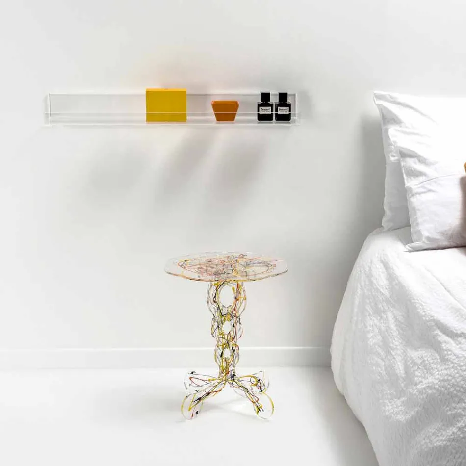 Rund diameter tabel 36 cm Janis flerfarvede design, fremstillet i Italien Viadurini