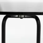 Rundt glas sofabord med 3 halvmånebund lavet i Italien - Arepa Viadurini