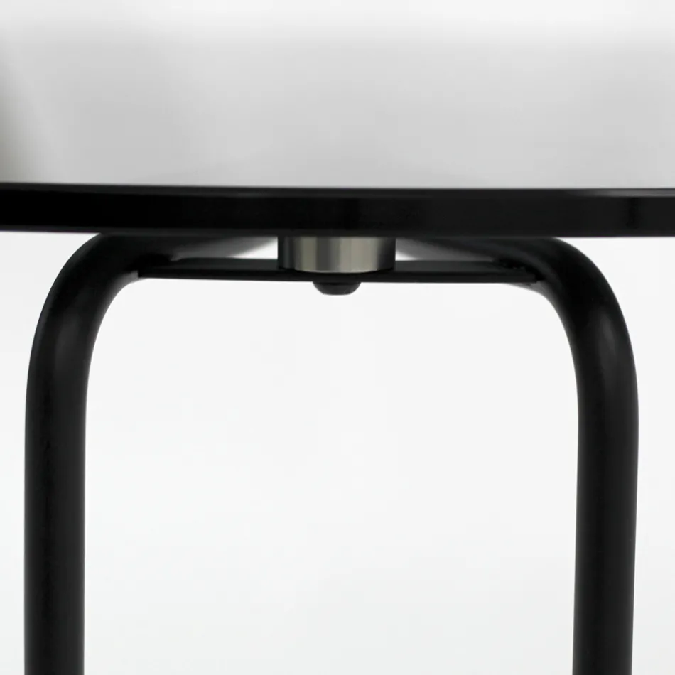 Rundt glas sofabord med 3 halvmånebund lavet i Italien - Arepa Viadurini