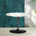 Saarinen Tulip rundt sofabord H 41 cm i blank Calacatta guld Florim keramik - skarlagenrød Viadurini