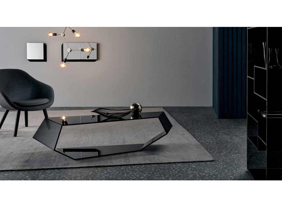 Formet sofabord i Extralight eller røget glas fremstillet i Italien - Neok Viadurini