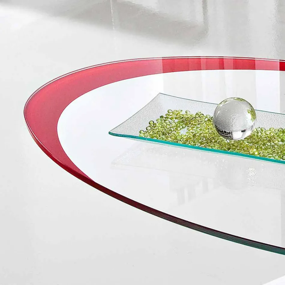 Sofabord med glasplade med Made in Italy Serigrafi - Campari Viadurini