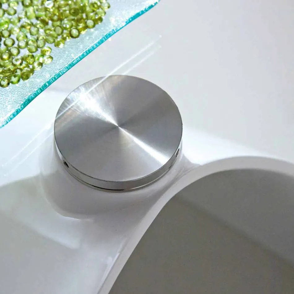 Sofabord med glasplade med Made in Italy Serigrafi - Campari Viadurini